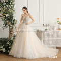 Customize Luxury Lace Embroidery Long Train Elegant Plus size ball gowns wedding dress bridal